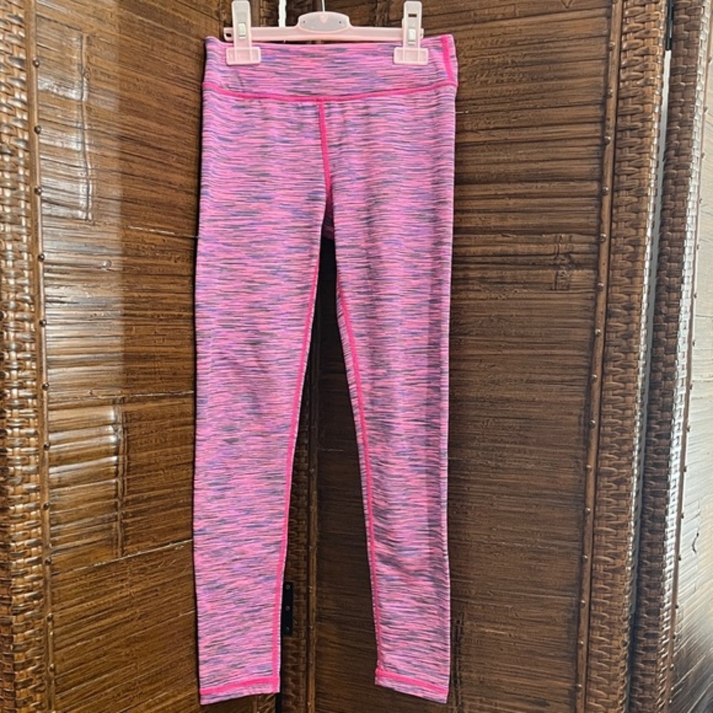90 Degree by Reflex Pink Patterned Kids Dance / Track Leggings, size M / 10